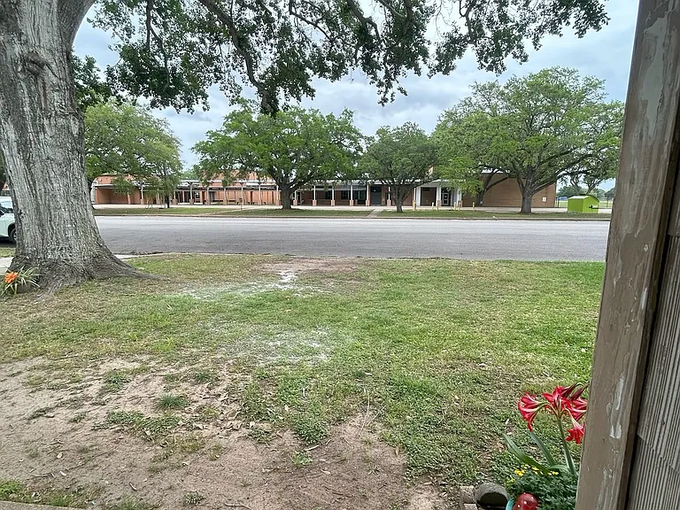 View from front porch looking across to Travis Elementary School