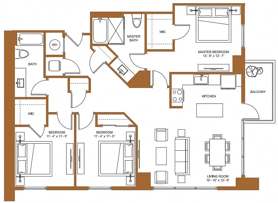 Floor plan 3 Bed/2 Bath-C2