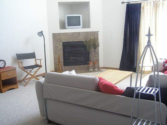 Living room with fireplace