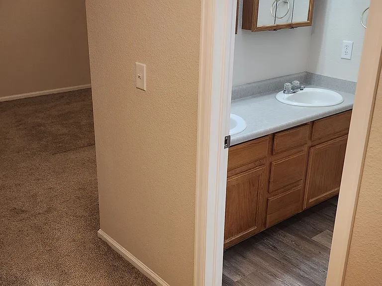 view from inside master closet
