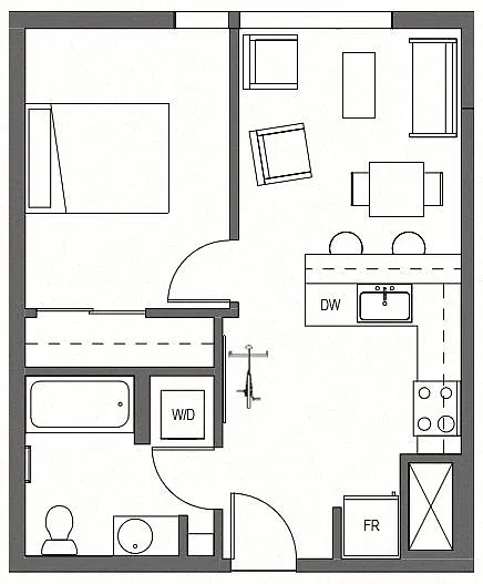 Floor plan One Bedroom - A1