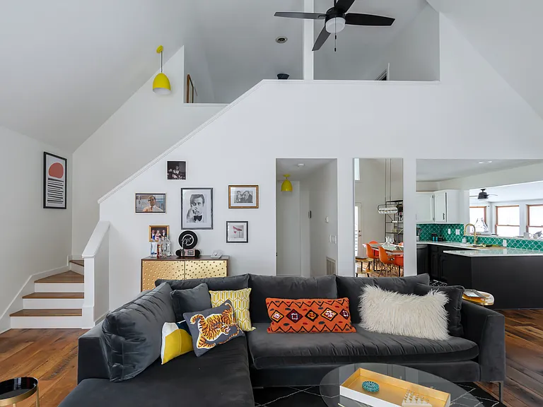 Large Living Room with vaulted ceilings