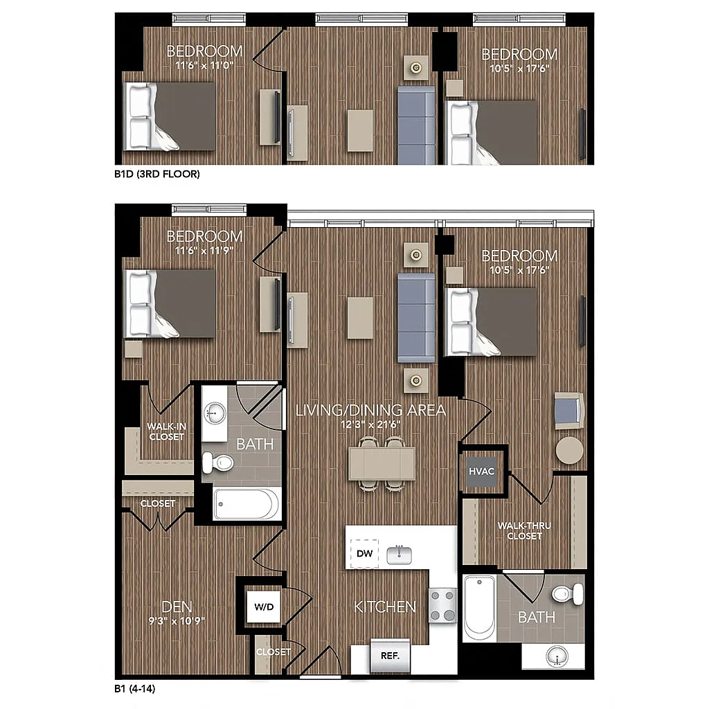 Floor plan B1 Den