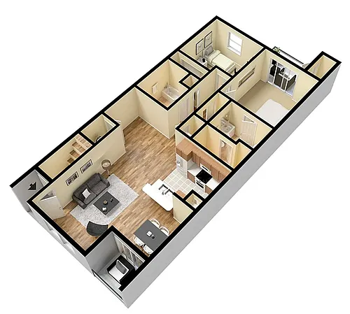 Floor plan 2 Bed 2 Bath