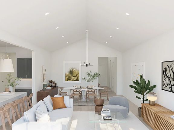 Vaulted ceiling in great room