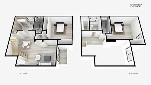 Floor plan Two Bed ~ Two Bath Townhouse with Loft