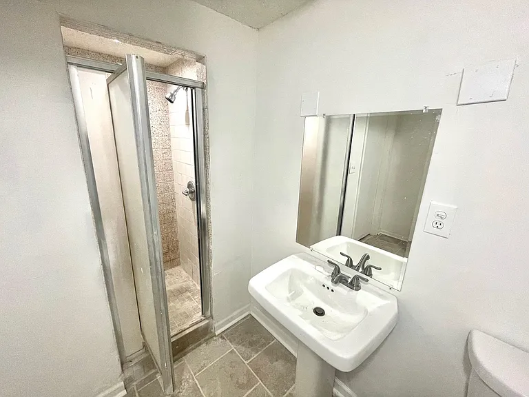 basement bathroom with shower