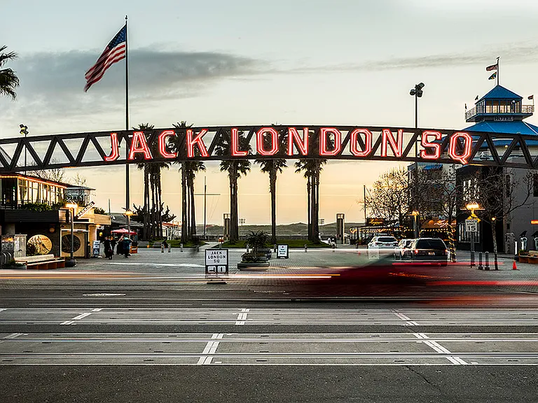 Enjoy time outside along the water or grab some food in Jack London Square