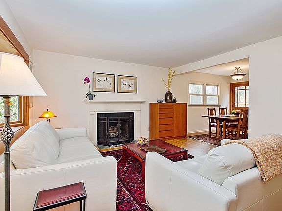 Living Room also features a Wood Burning Fireplace