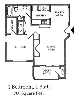 Floor plan 1 Bedroom 1 Bath