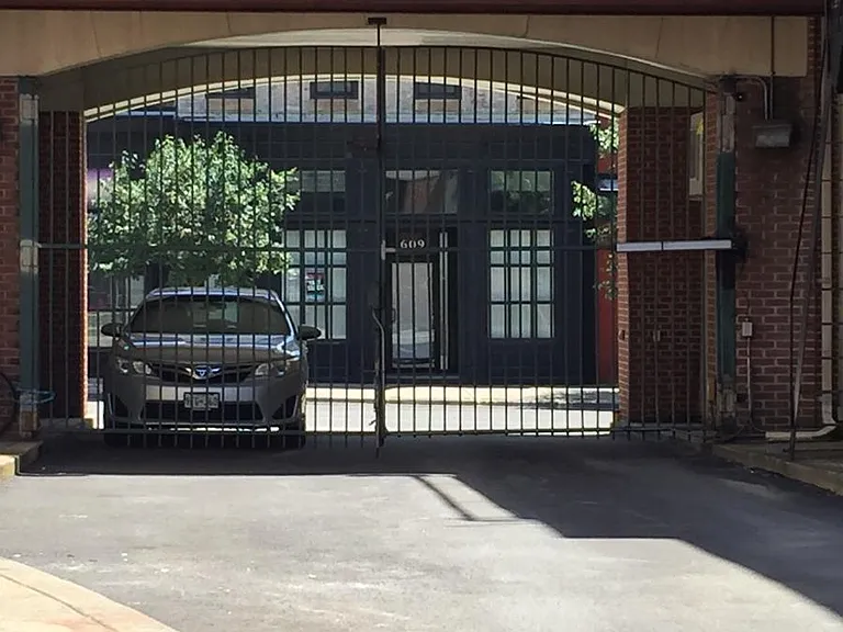 Gated garage entrance