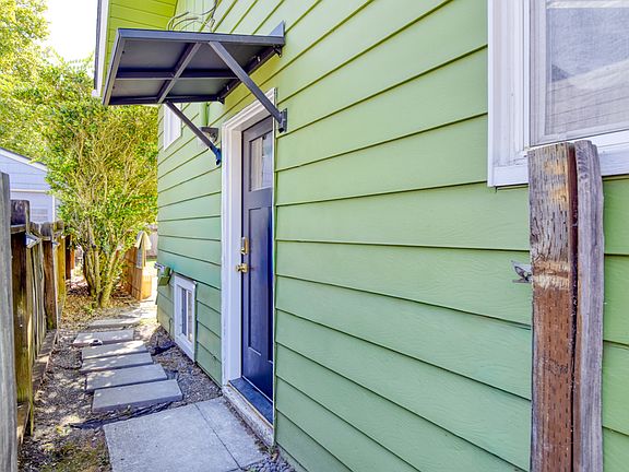 Private entrance with keypad lock.