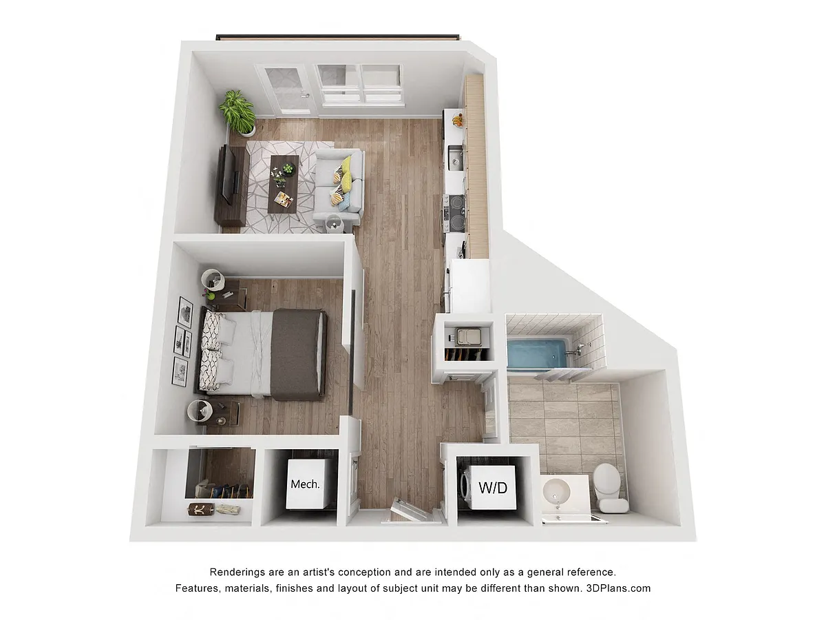 Floor plan Avenue G | 1 Bed/1Bath JR-SW-03.1