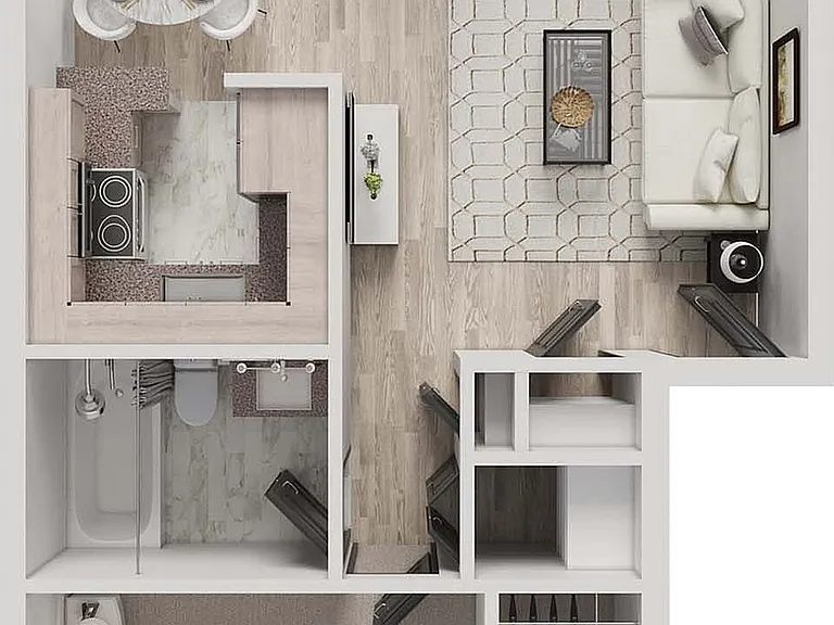 1x1 | 1-Bedroom Floorplan 1x1 | 1-Bedroom Floorplan