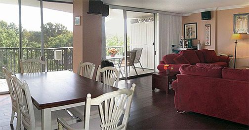 open living room/dining room