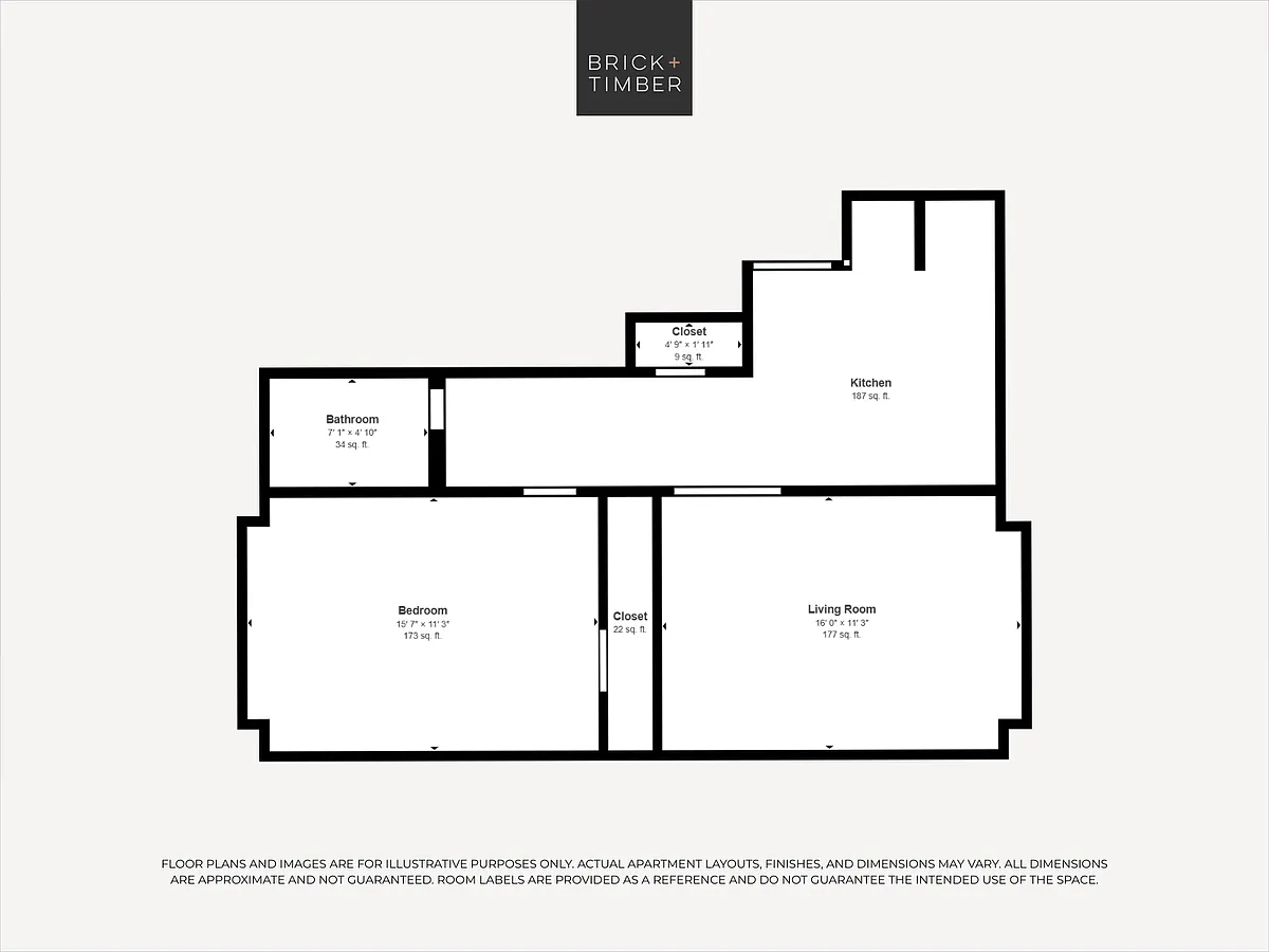 Floor plan 1 Bedroom 1 Bath