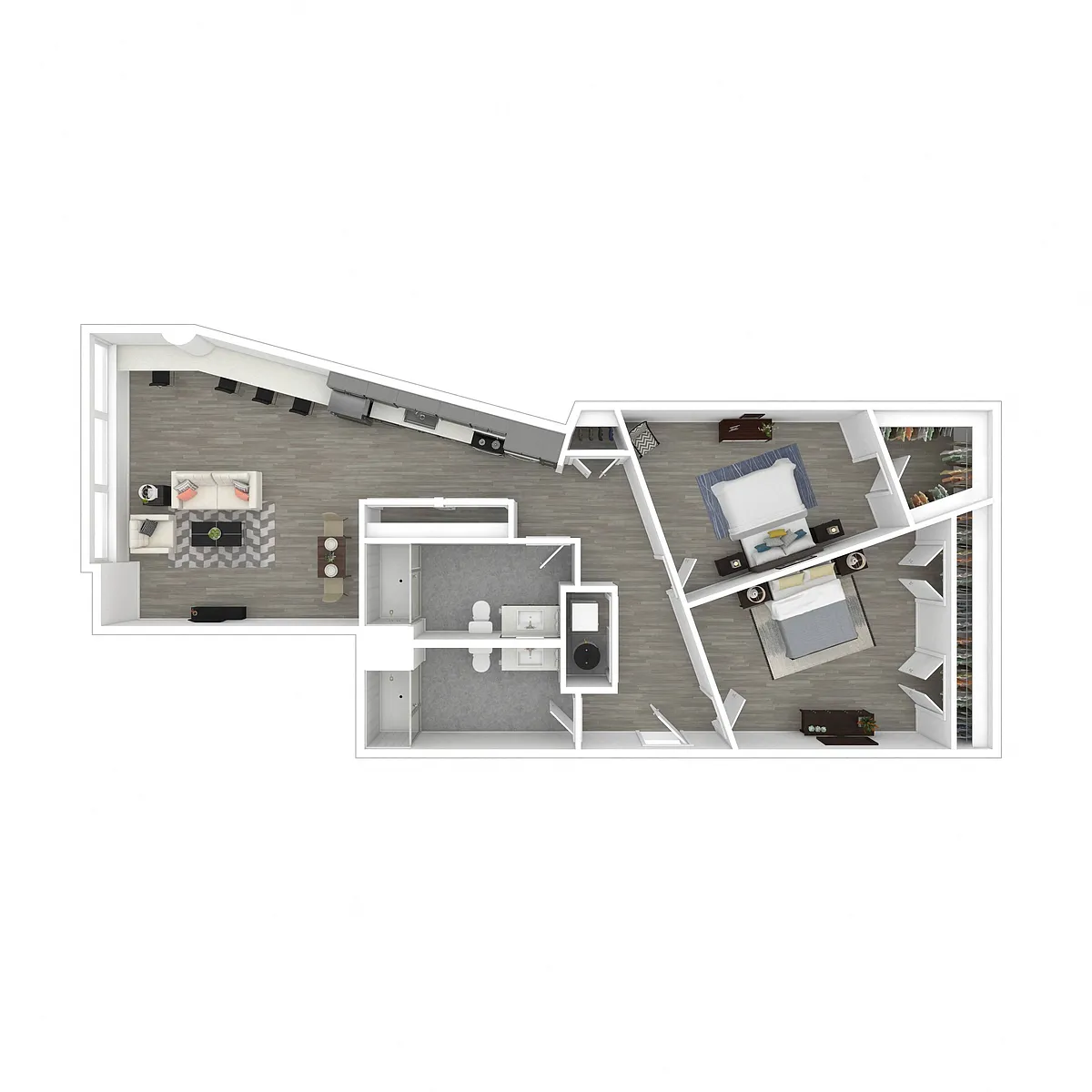 Floor plan 2 Bedroom - 2 Bathroom