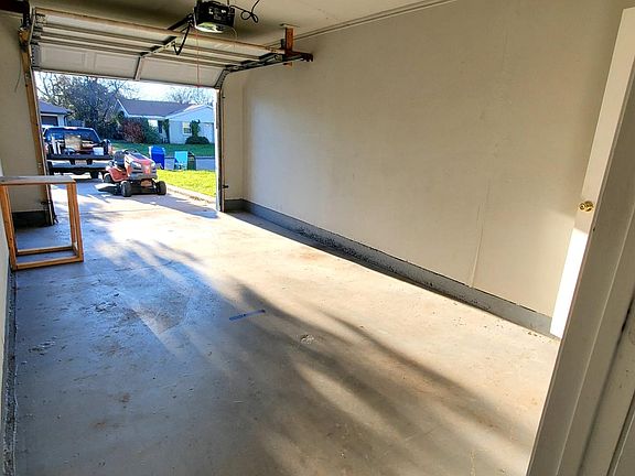 view of garage from kitchen