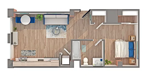 Floor plan Studio - E