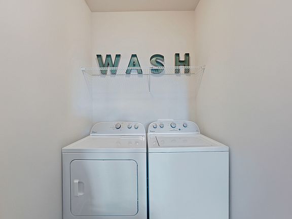 Full-size washer and dryer included in every apartment