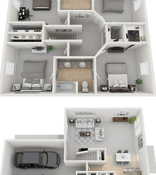 The Row Apartments The CoMo 4x2.5 Floor Plan The Row Apartments The CoMo 4x2.5 Floor Plan