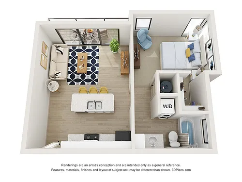 Floor plan 1 Bed 1 Bath