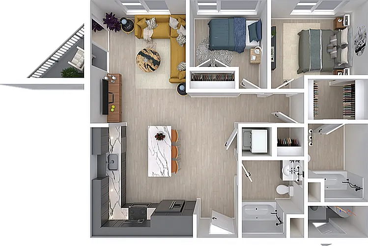 Mallard | 2bd, 2ba - 943 sqft. Mallard | 2bd, 2ba - 943 sqft.