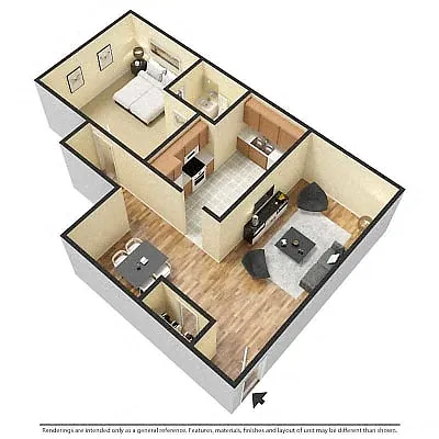 Floor plan 1 bedroom