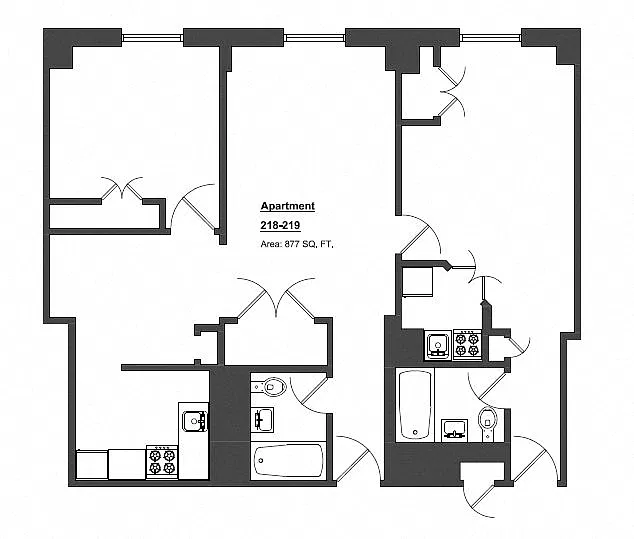 Floor plan 2 Bedroom 2 Bathroom