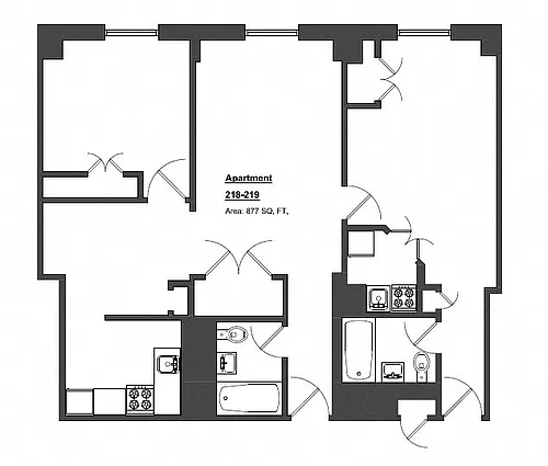 Floor plan 2 Bedroom 2 Bathroom