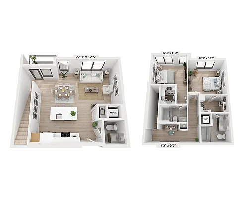 Floor plan Two Bedroom - B2THD2