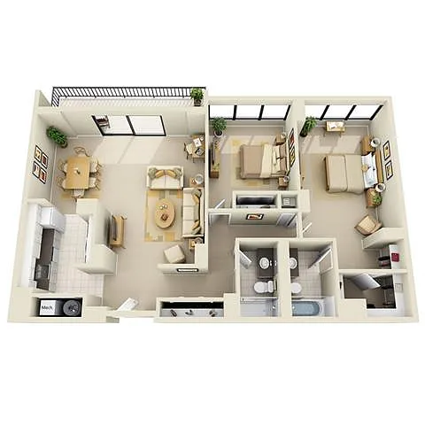 Floor plan Tower 2BR B