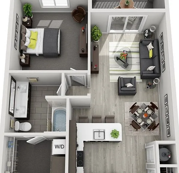 B6 (1BR) floor plan Brookside 51