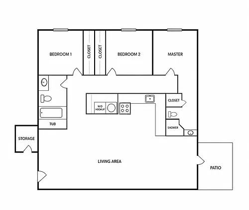 Floor plan 3 Bedroom Apartment