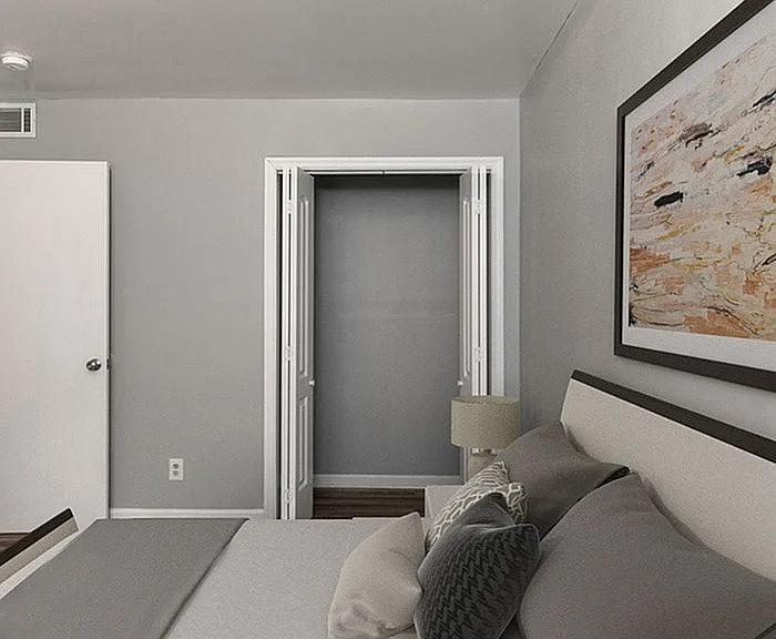 Unwind in this serene bedroom, designed for relaxation and comfort.