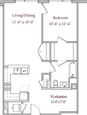 1 Bed 1 Bath + Office 1 Bed 1 Bath + Office