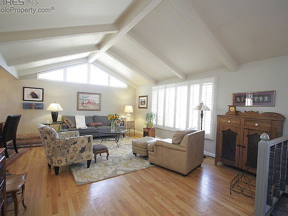 Elegant living room with vaulted ceilings