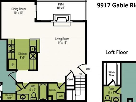 9917 Gable Ridge Ter. Apt B Floor Plan