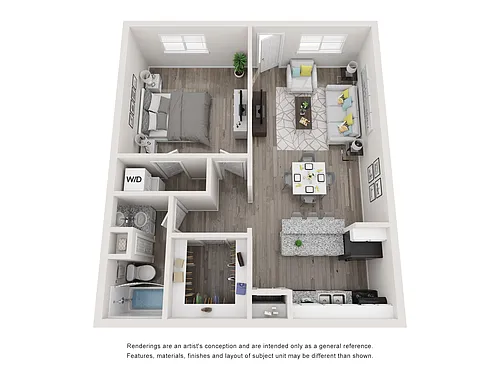 Floor plan 1 Bedroom 1 Bath