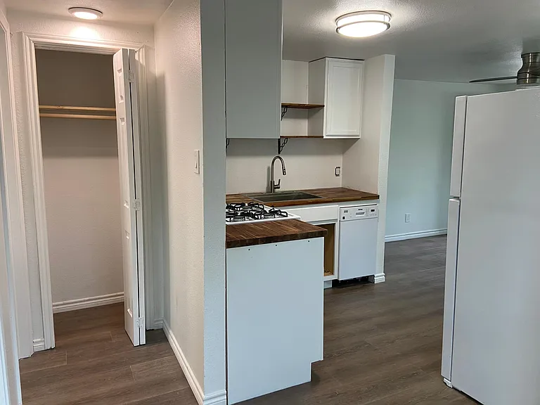 View from dining nook - hall closet is 3 ft wide.