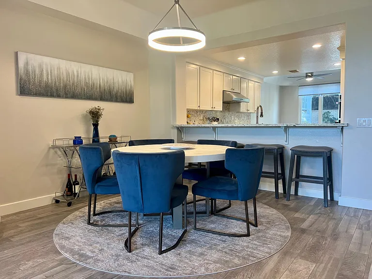Formal dining area seats 6