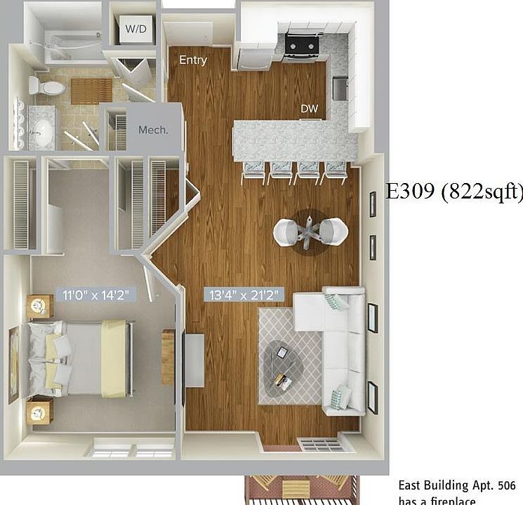 Floorplan 822SF 