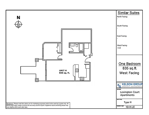 Floor plan 1 Bedroom + Den