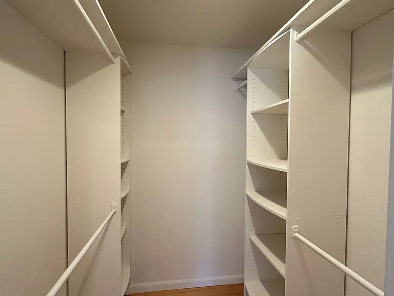 Primary bedroom walk in closet