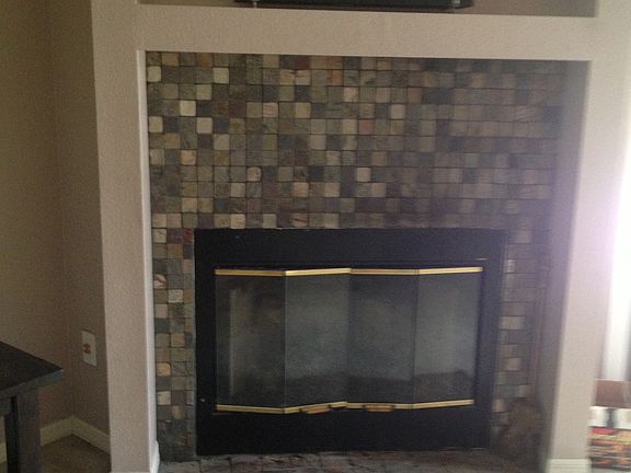 Wood burning fireplace