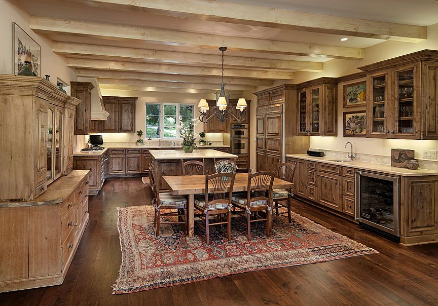 The lavish eat-in kitchen.