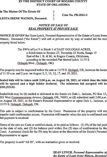 This is a probate property.