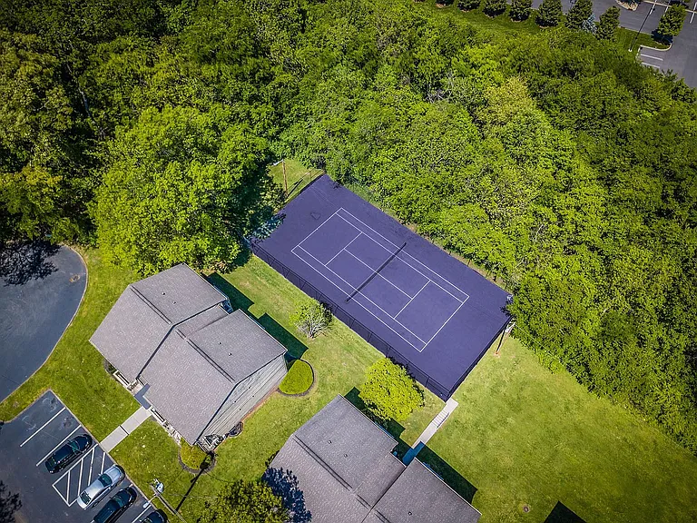 Experience a lifestyle of elegance and recreation with this scenic aerial view.
