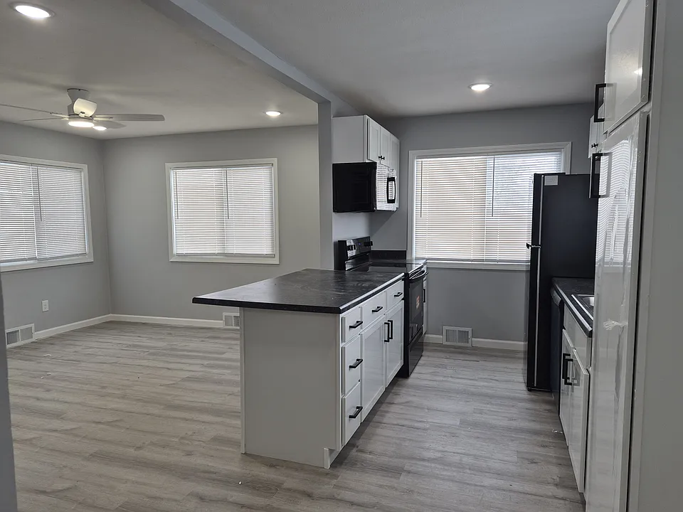 kitchen open to living room