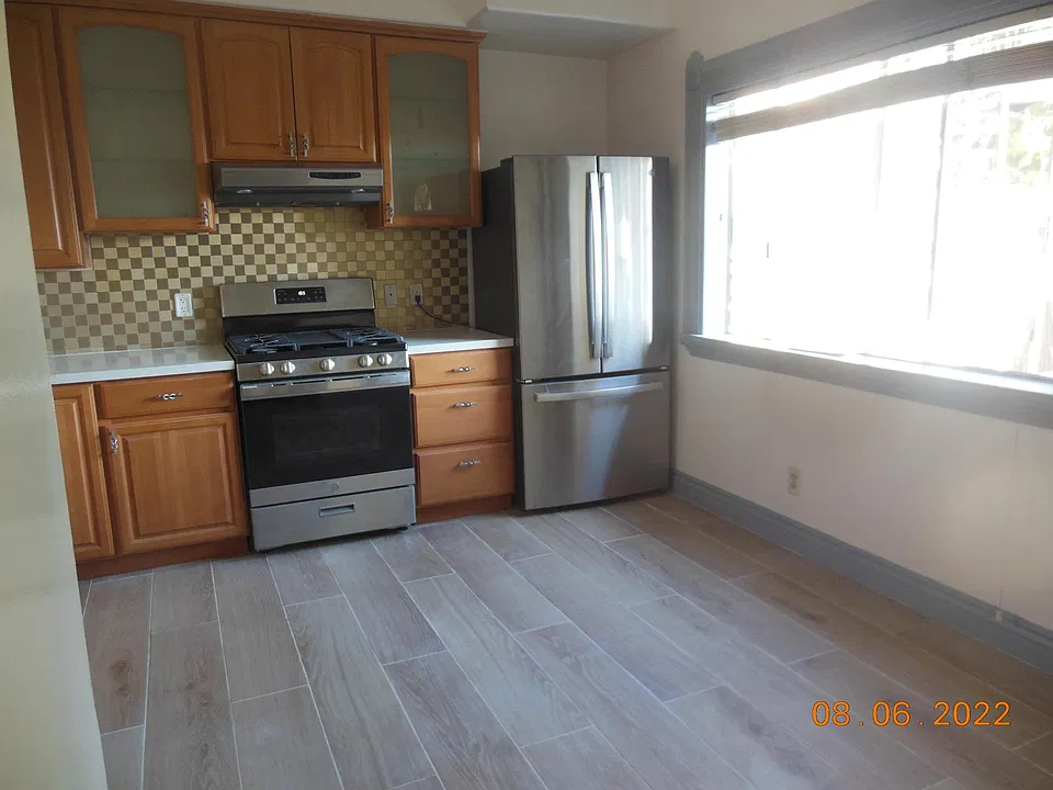 Kitchen with large window
